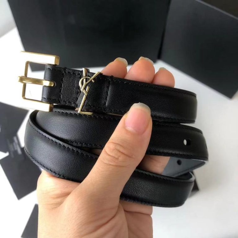 Faux Designer YSL Women Retor Metal Chain Leather Casual Belt