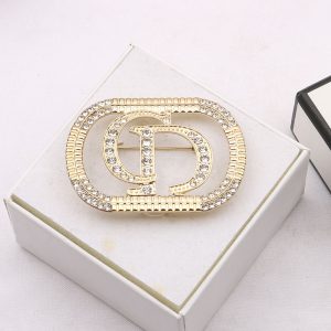 eplica Designer Dior Fashion Rhinestone Letters Clothes Decorative Brooch